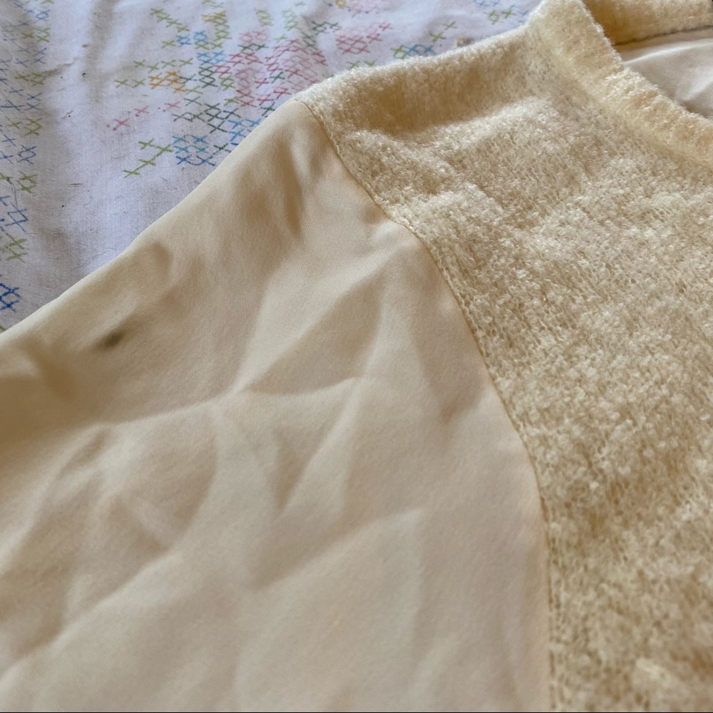 Theory Wool Silk Rolleena Curlique Ivory Sweater - Picture 8 of 11